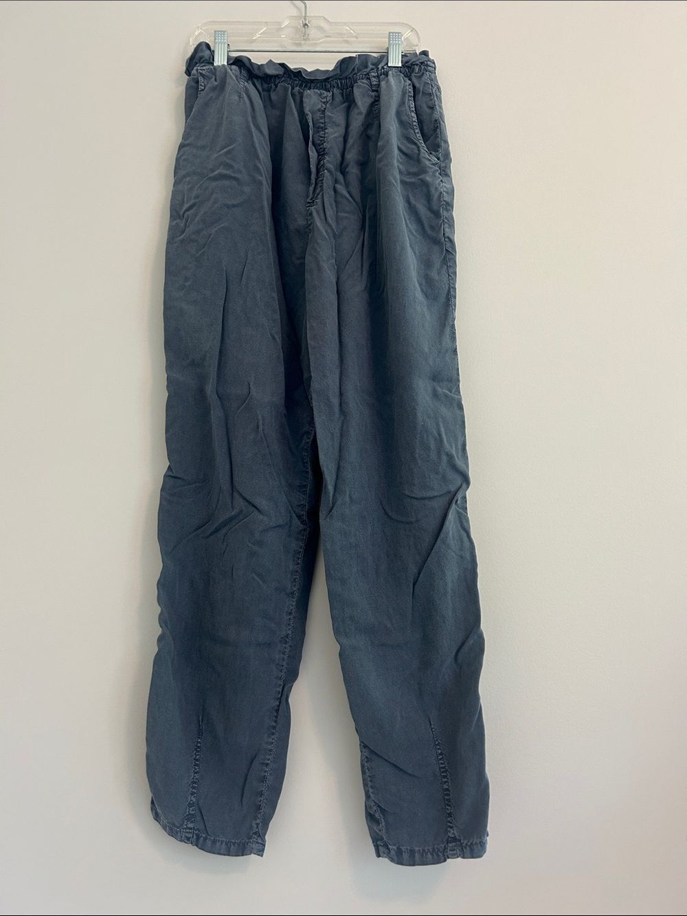 Bella Dahl Tencel Jogger Pants Gray Drawstring Size L Soft Casual